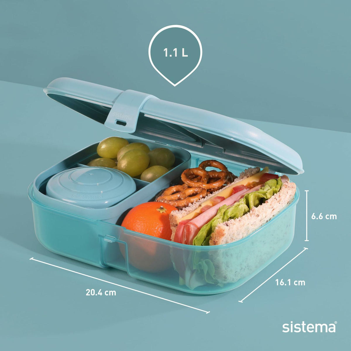 Sistema PDQ Ribbon Lunch To Go 1.1L Container BPA Free