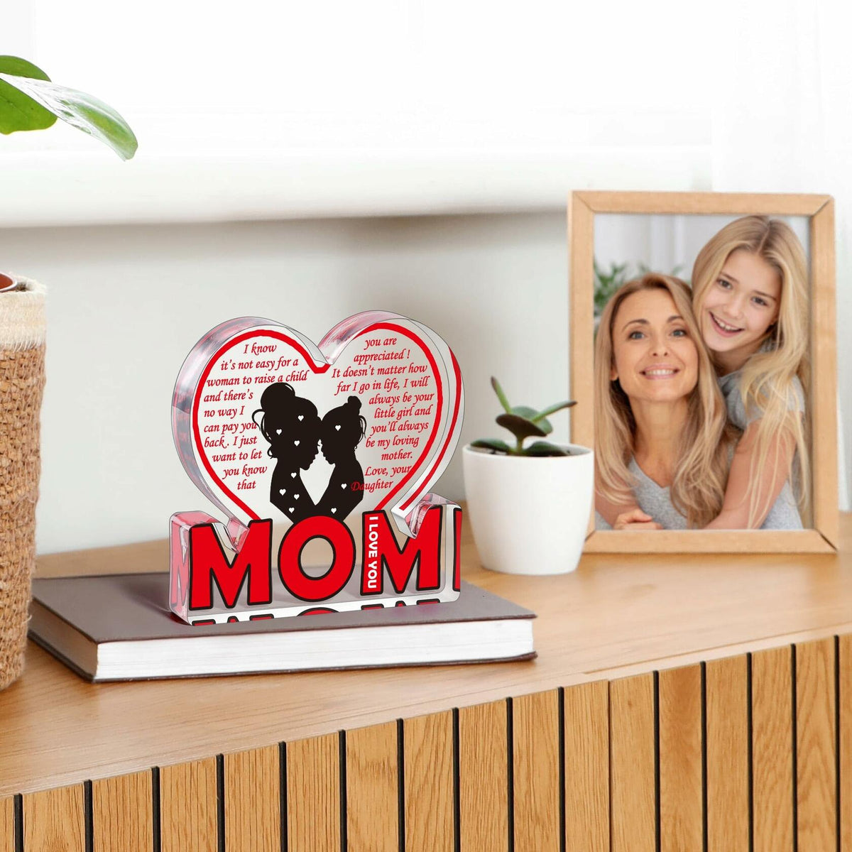 Love Mom Mother's Day Acrylic Plaque Desk Decoration Sign Gift