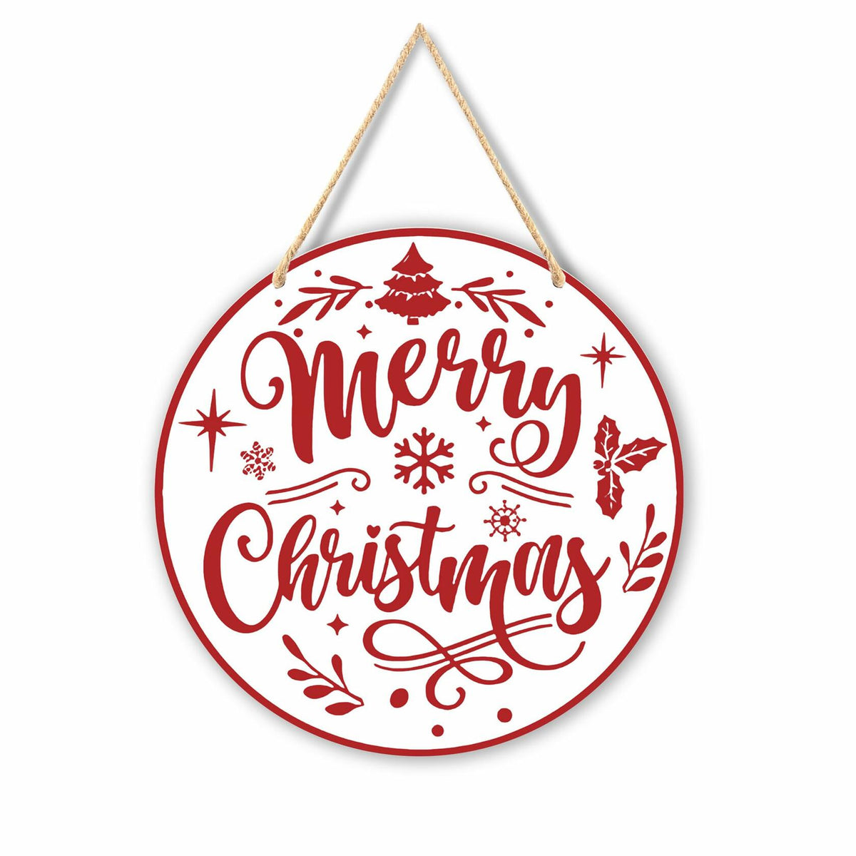 Absnfatu Merry Christmas Wooden Wall Door Sign Hanger Decor