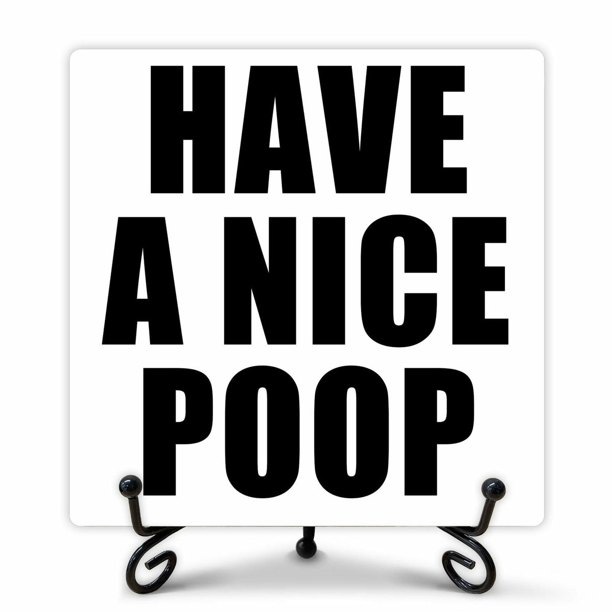 Qoamp Rustic Wooden Sign Have A Nice Poop 5x5 Inches White Tabletop Decor