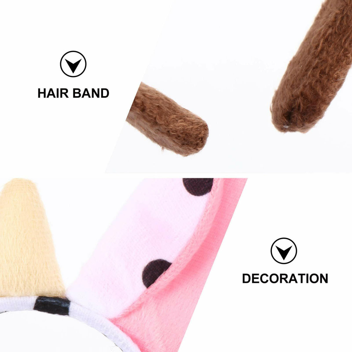 Beaupretty 2pcs Plush Bull Horns Headband Christmas Holiday Costume