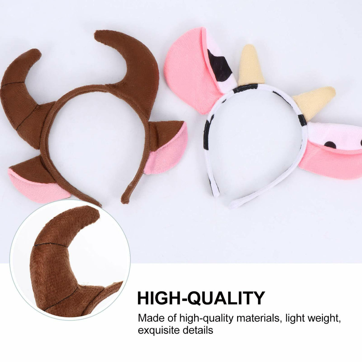 Beaupretty 2pcs Plush Bull Horns Headband Christmas Holiday Costume
