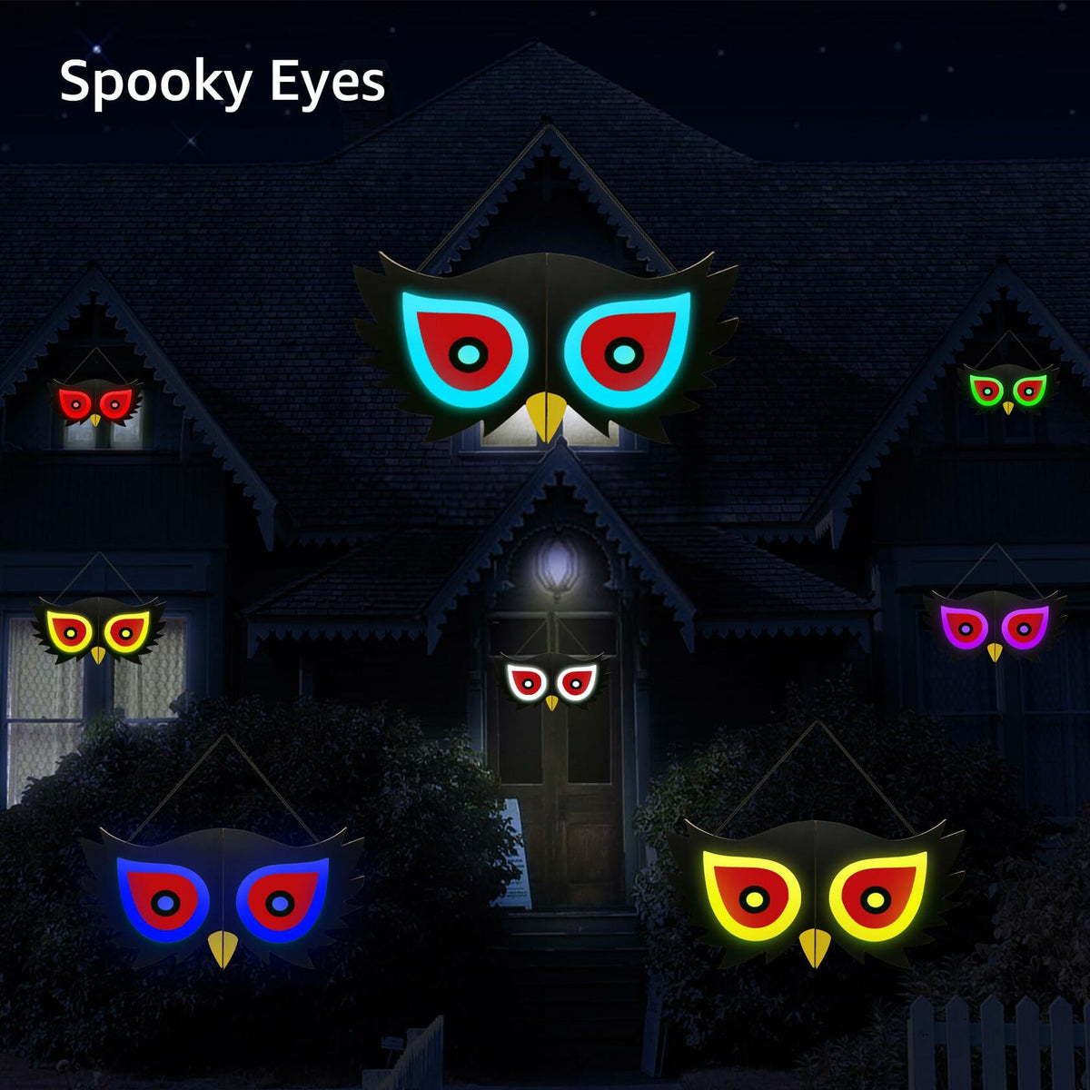 [Like New] BlcTec Halloween Spooky Eyes Lights 23.6in 7 Color Modes USB Battery Style C