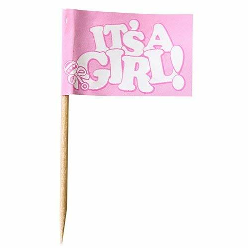 Beistle It's A Girl! Picks 2.5" Pink White 50 Count Party Supply