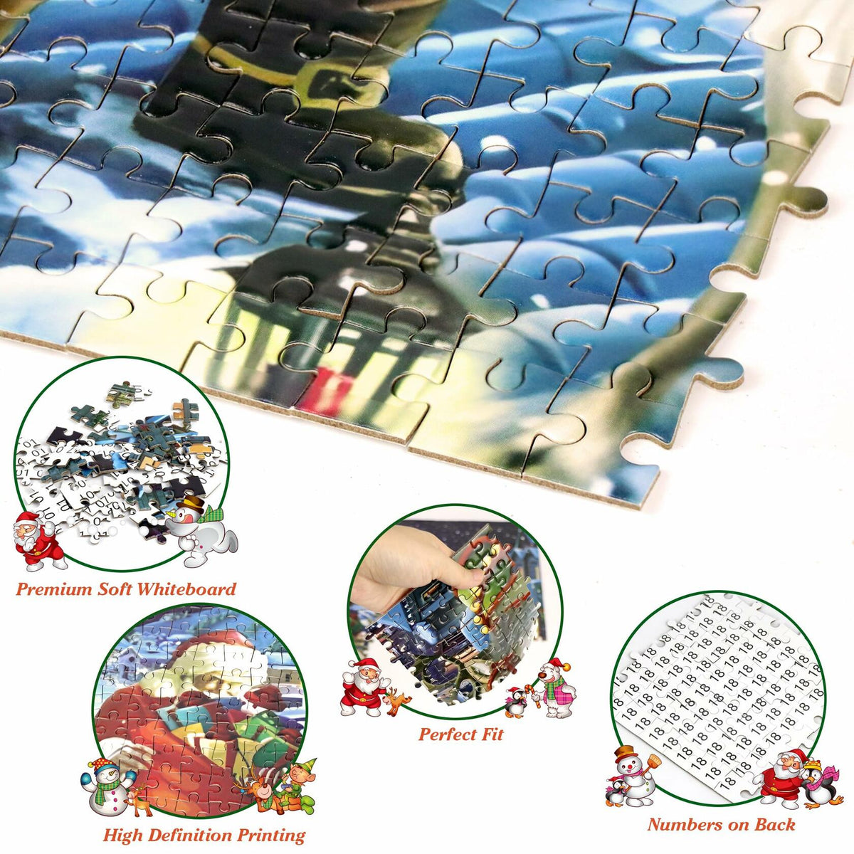 DBPBToU 1000pcs Christmas Caribou Jigsaw Puzzle Unique Pieces for Adults