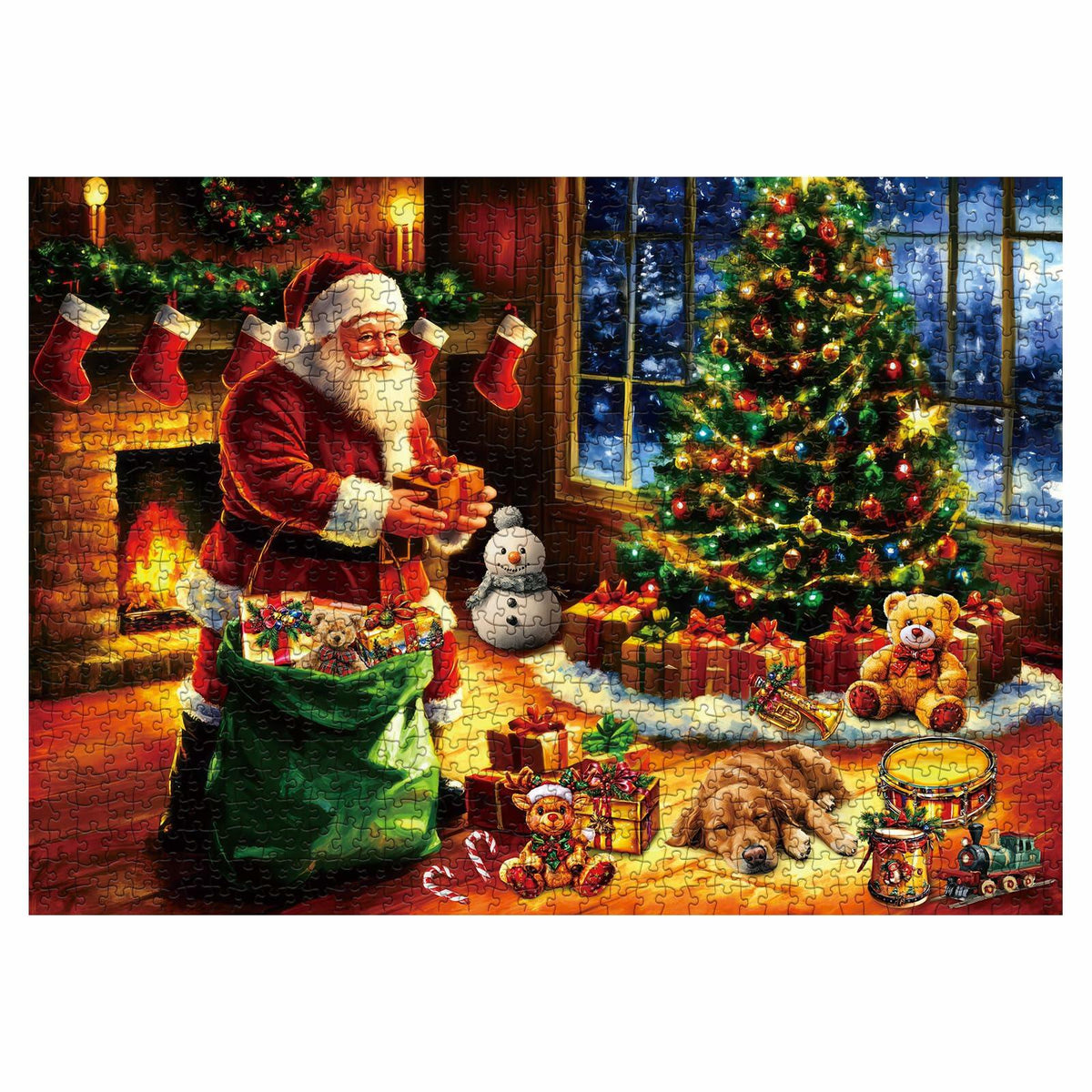 Vintage Santa Claus 1000 Piece Jigsaw Puzzle Christmas Art Winter Holiday