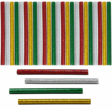 Gift Boutique 100 Pack Mini Christmas Hot Glue Gun Sticks 4 Colors 0.27"x4"