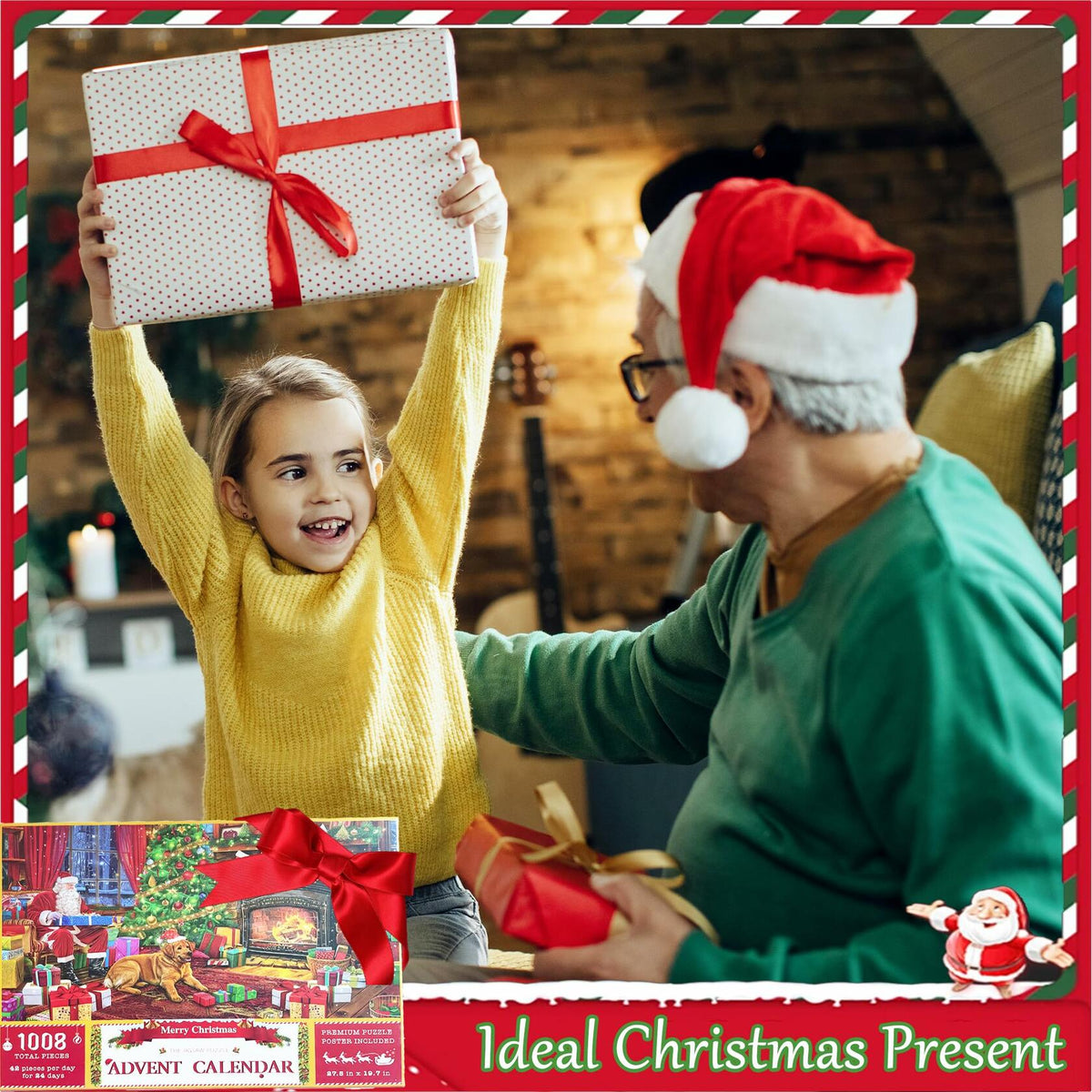 Puzzle Advent Calendar 2024 1008PCS 24 Days Countdown 27.56x19.68 Inch