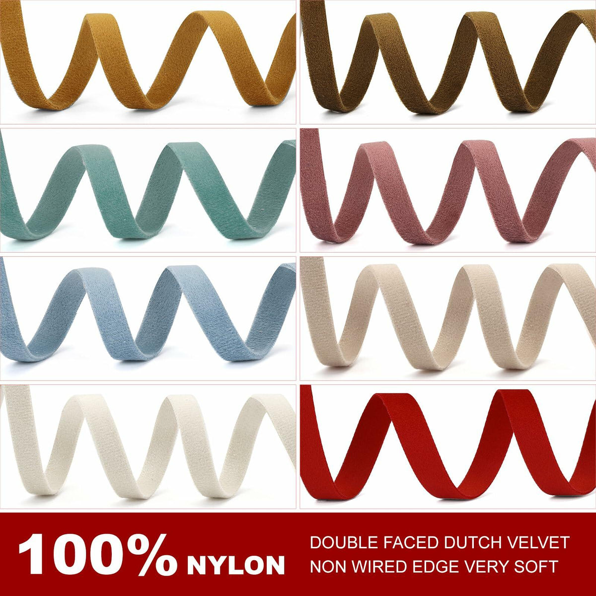 Ewaymado Terracotta Velvet Ribbon Double Faced 1.5" x 20yd