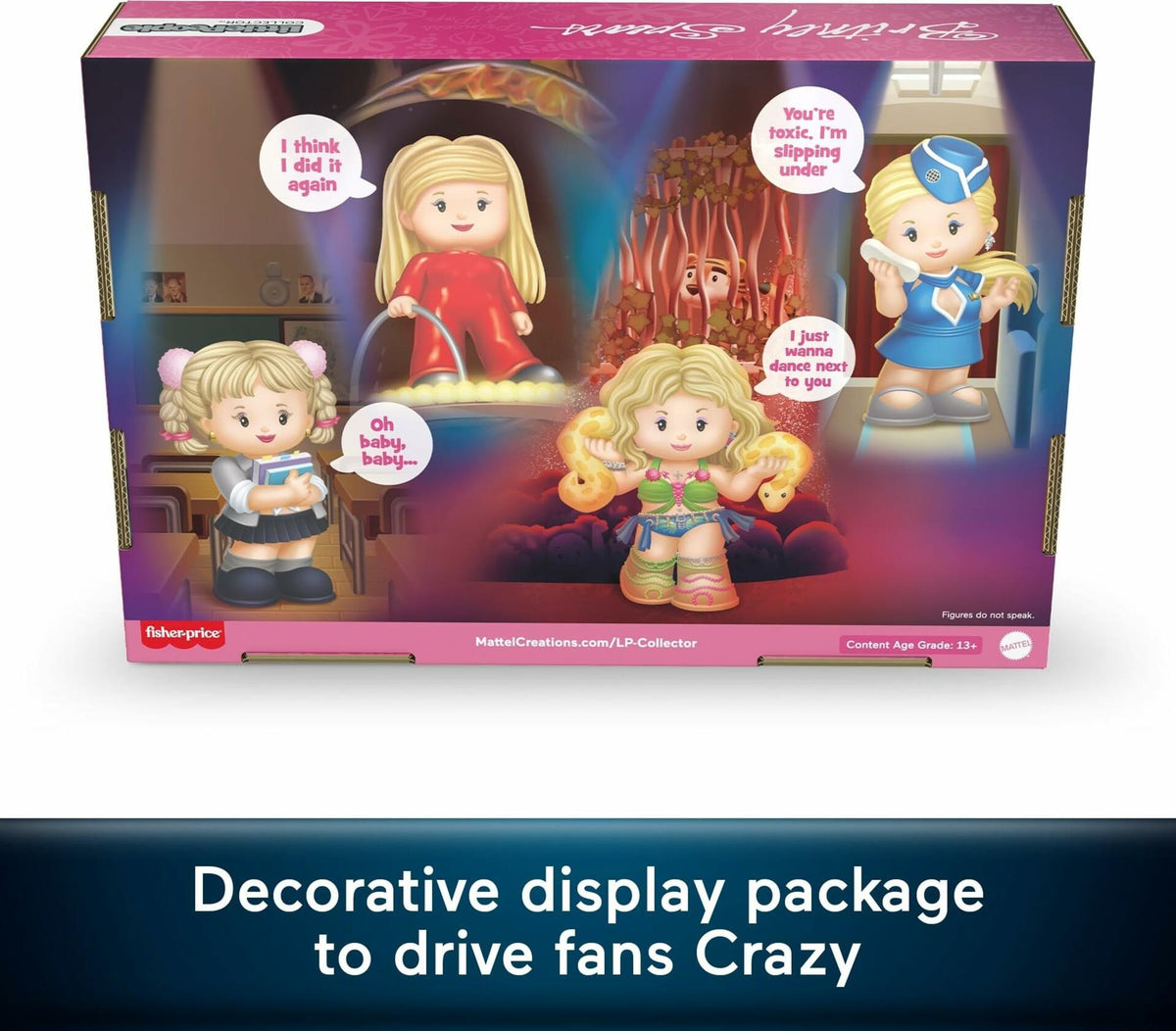 Little People Collector Britney Spears Special Edition Set 4 Figures Display Box