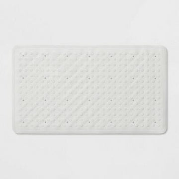 Threshold Rubber Bath Mat 28x16 Honeycomb Non-Slip White