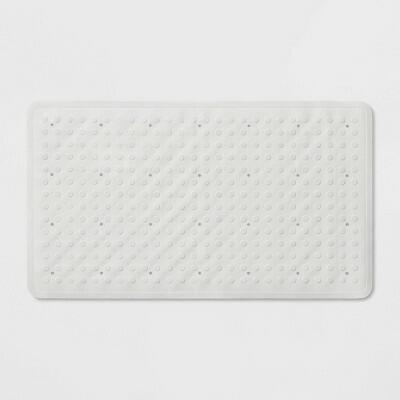Threshold Rubber Bath Mat 28x16 Honeycomb Non-Slip White