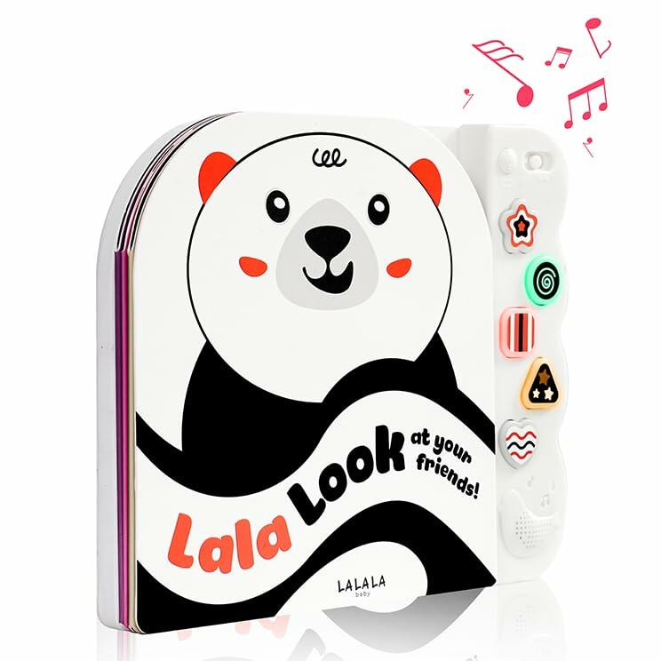 Lalala Baby Black White Sensory Toy with Mirror High Contrast Board Book