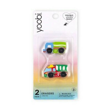 Yoobi 2pk 3D Trucks Erasers School Supplies Latex Smudge Free