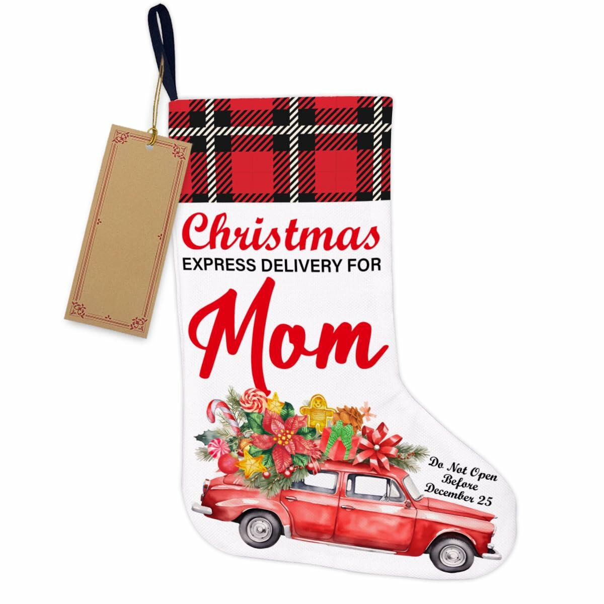 TSUYAWU Mom Christmas Stocking Hanging Decoration 18x12 Inch Xmas Holiday