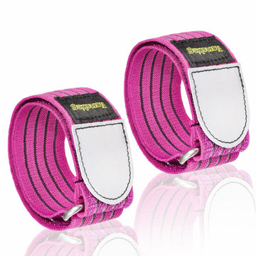 Neracking 2pcs Adjustable Elastic Boot Straps High Visibility Purple