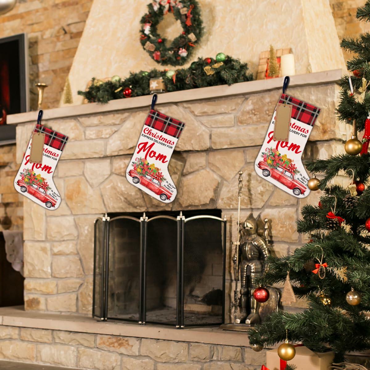 TSUYAWU Mom Christmas Stocking Hanging Decoration 18x12 Inch Xmas Holiday