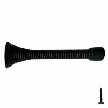 Design House Spring Door Stop Wall Protector Rubber Tip Matte Black 10-Pack