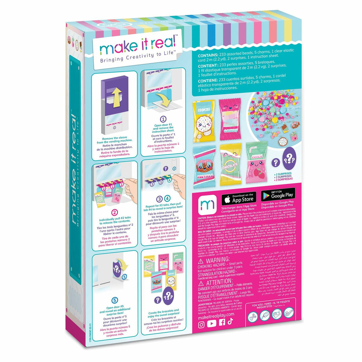 Make It Real Snackers Bracelet Kit Vending Machine Girls Kids 8+