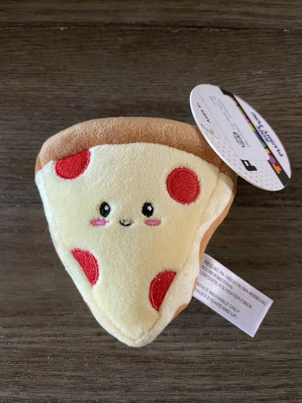 NWT TOY PLANET PLUSH KEYCHAIN PIZZA CUTE GIFT KIDS FREE SHIPPING SUPER SOFT