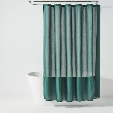 Room Essentials Herringbone Fabric Shower Curtain 72x72 Dark Green