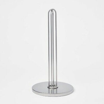 Threshold Nickel Paper Towel Holder Freestanding Steel 13" Silver