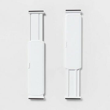 [Like New] Brightroom Plastic Drawer Dividers Set of 2 White ABS Organizer 15.3in