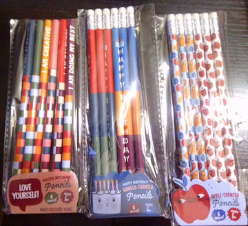 made for retail APPLE & VANILLA Scented Birthday Message Pencils 3 Count