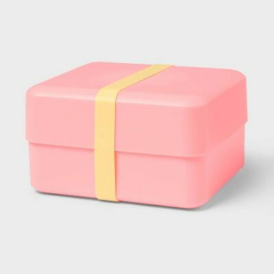 Sun Squad Bento Box Coral Plastic 2 Compartments Dishwasher-Safe