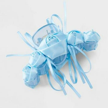 Wild Fable Satin Rosette Bow Hair Claw Clip Blue
