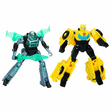 Transformers EarthSpark Cyber-Combiner Bumblebee & Mo Malto Robot Figures