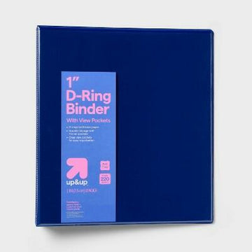 Up & up Durable Ring Binder Clear View Blue 1 Inch