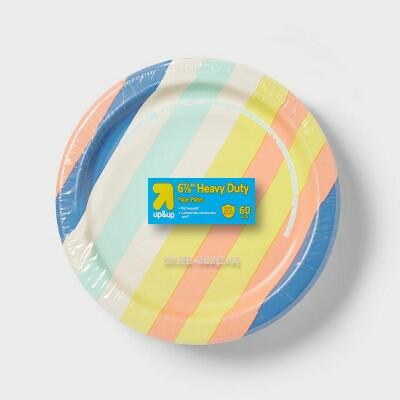 Up&up Disposable 7" Stripes Plates 60ct