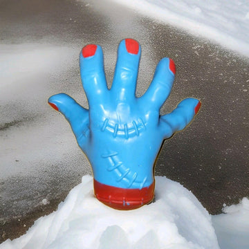 Halloween Zombie Monster Hand Stretchy Squeezy Toy Stress Reliever Blue 8"
