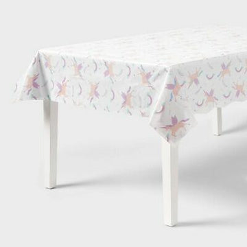 Unicorn Print Rectangular Table Cover - Spritz™ White