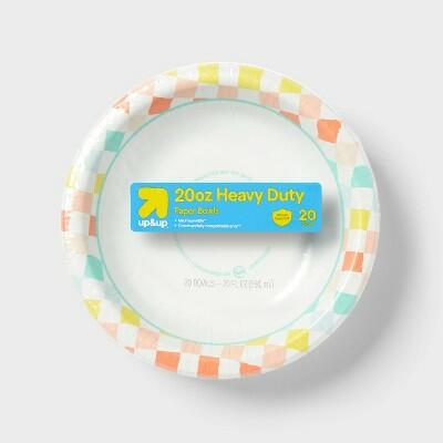 up&up Disposable Checkered Bowl 20oz 20ct
