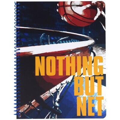 Top Flight Nothing But Net Wide Ruled Spiral Notebook 1 Subject 70 Sheets Black