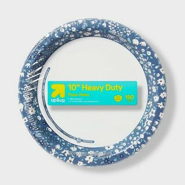 up&up Blue Floral Paper Plate 10" 150ct
