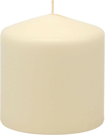 [Like New] 6 Pack Ivory Wax Pillar Candles 3x3 Inch 18 Hour Unscented Traditional Wedding