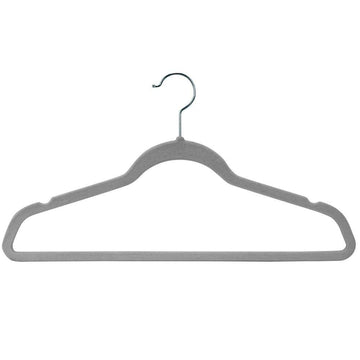 Laura Ashley Kids Velvet Hangers Heathered Gray 25pk Non-Slip 13.5in Gray