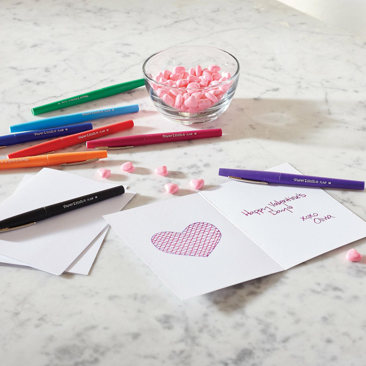 Paper Mate Point Guard Flair Porous Point Stick Pen Medium 16-Count Assorted