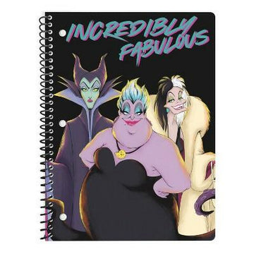 Disney Villains Single Subject Notebook School Supplies Spiral Ruled Paper