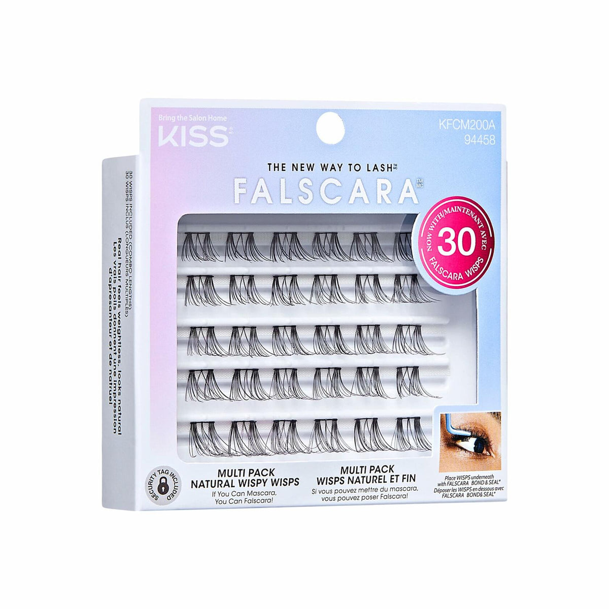 KISS Lash Extension Kit Natural Wispy Wisps 10-12-14mm Black 30 Clusters
