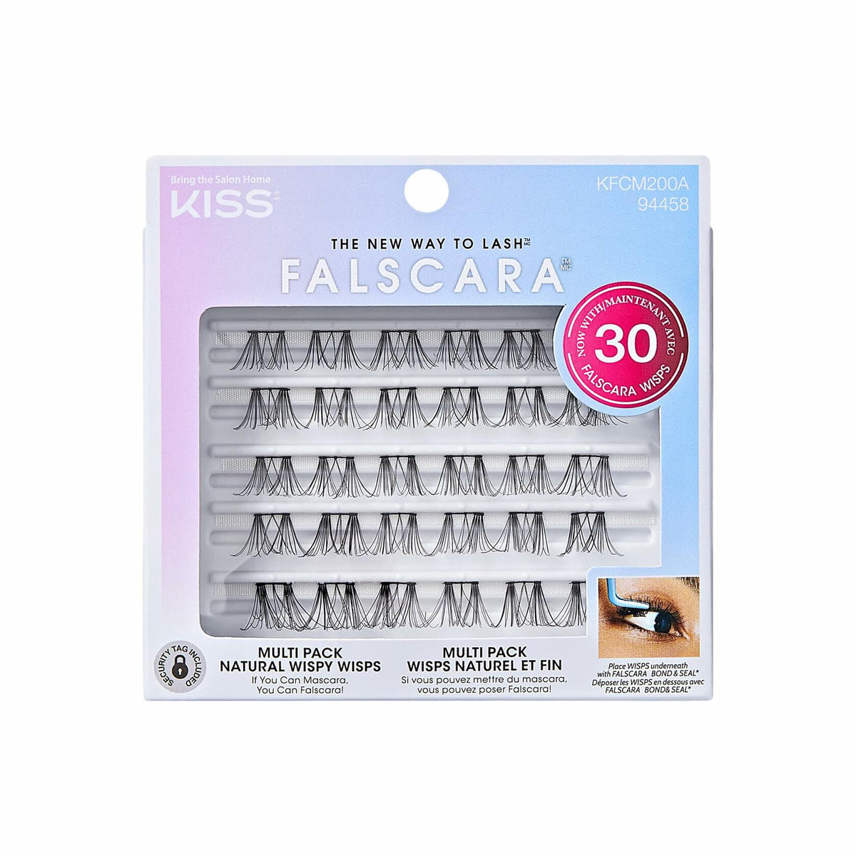 KISS Lash Extension Kit Natural Wispy Wisps 10-12-14mm Black 30 Clusters
