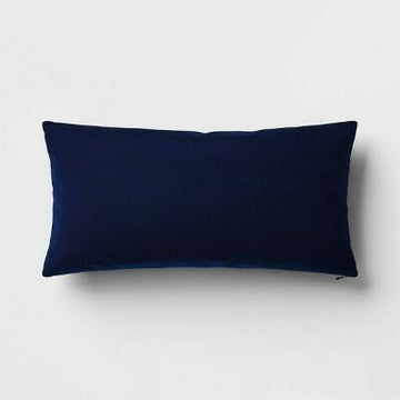 Threshold Outdoor Decorative Velvet Pillow Cover Navy Blue 12x24