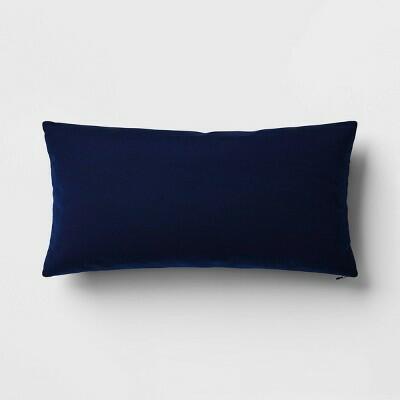 Threshold Outdoor Decorative Velvet Pillow Cover Navy Blue 12x24