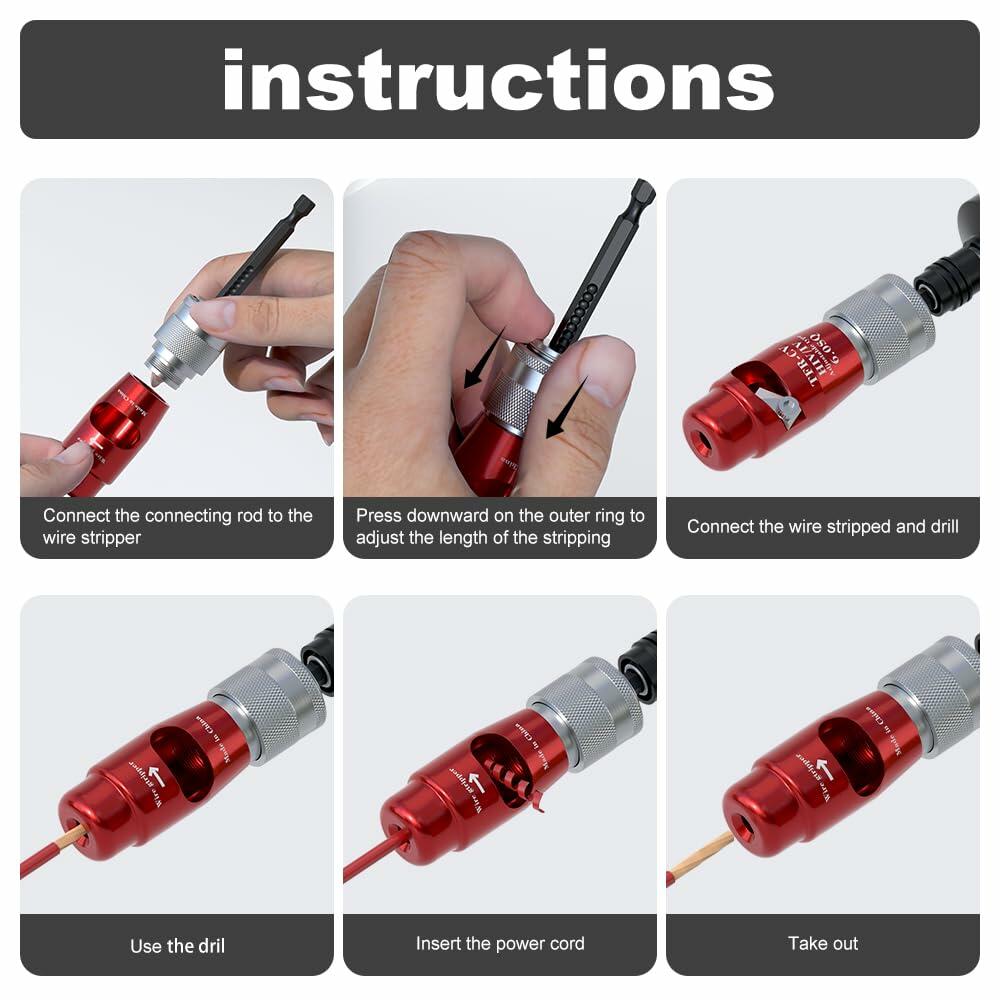 Fivepears Electric Wire Stripper Set Adjustable 2.5 4.0 6.0 Square Aluminum