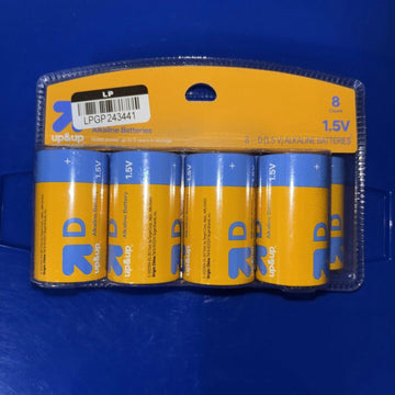 BestBy07/25 up&up D Batteries 1.5V Alkaline Single-Use 8ct Pack