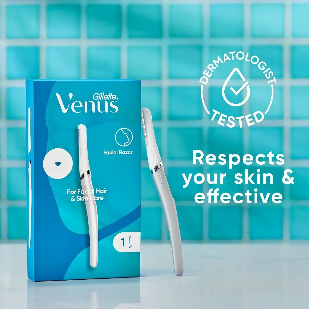 Gillette Venus Dermaplaning Tool Facial Razor with 2 Blade Refills Unisex