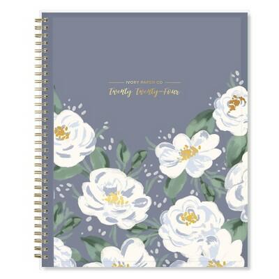 Ivory Paper Co 2024 Planner 11x8.5 Weekly Monthly Wirebound Navy